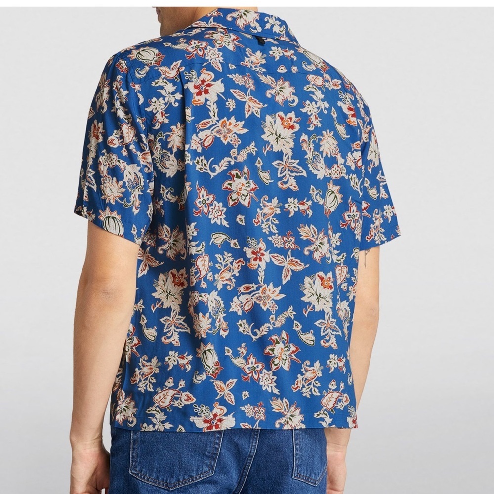 rag & bone Blue Floral Casual Button Down Shirt - Picture 4 of 11